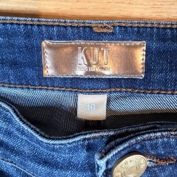 KUT From The Kloth Jeans Womens 10 Blue Amy Crop Straight Leg Raw Hem Light Wash - Picture 2 of 7